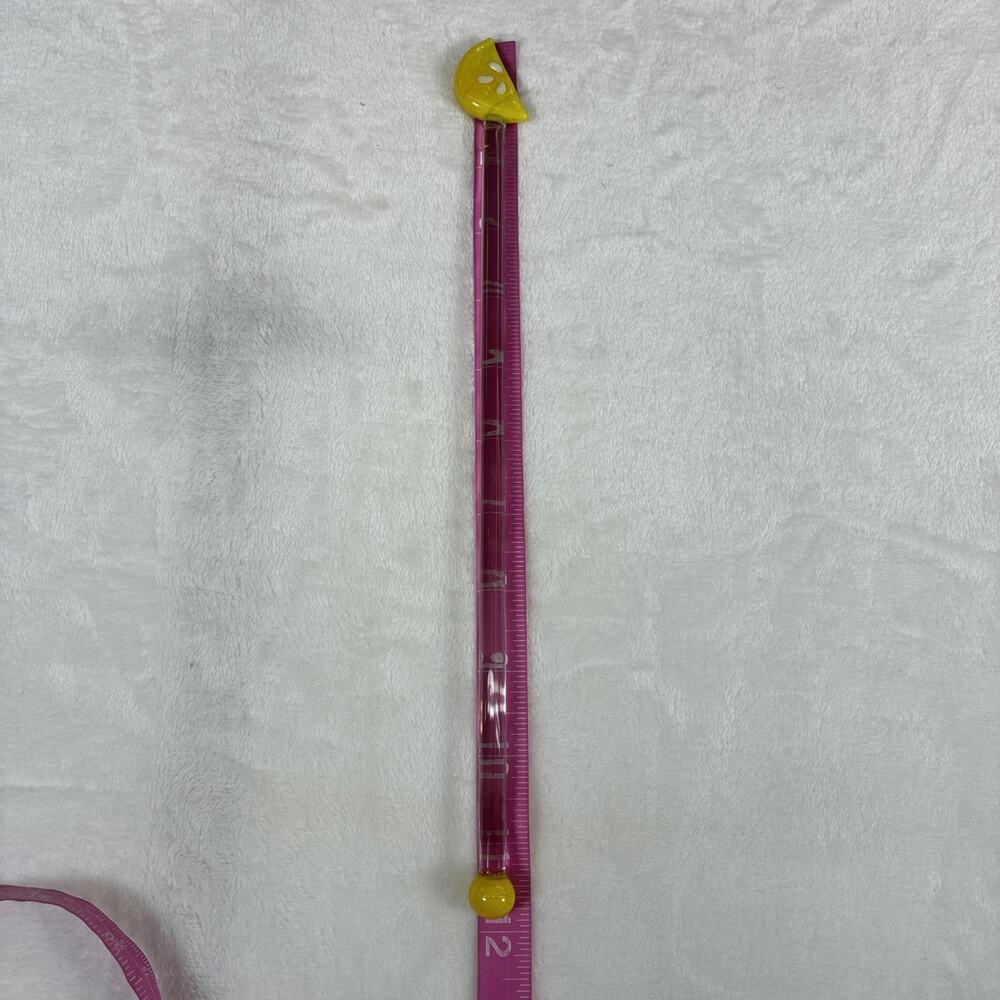 Set of 4 Vintage Glass Lemon Wedge Swizzle Stick Stirrer 11.75" Summer Free Ship - Picture 6 of 7